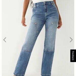 True Religion Sarah High Rise Straight Leg Jeans